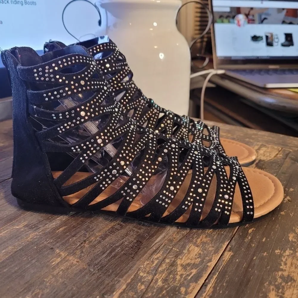 Olivia Miller "leela" Rhinestone Gladiator Sandals - Picture 5 of 6